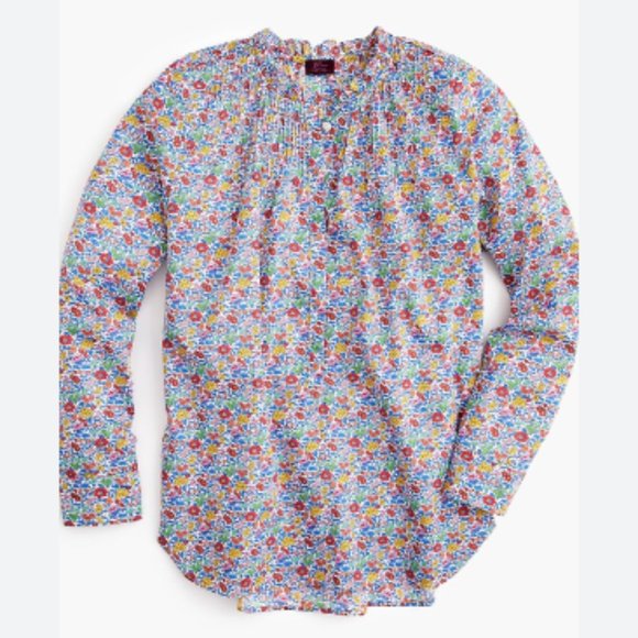 J. Crew Ruffle Classic Popover Shirt Liberty London Favourite Flowers - Picture 2 of 12
